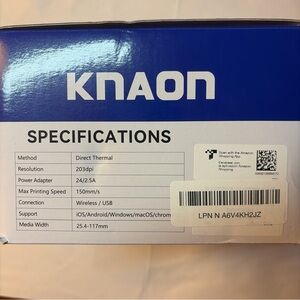 KNAON Bluetooth Thermal Shipping Label Printer, 4x6 Portable
